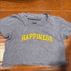 Prince Peter Collection Kids Heather Blue Tee with Yellow Happiness Print